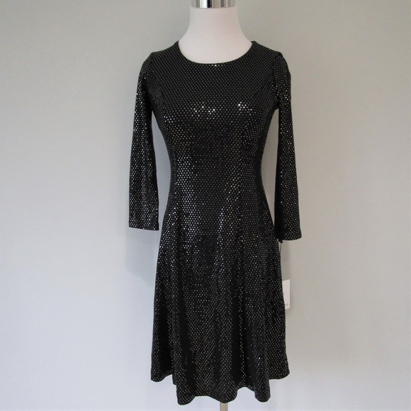 Calvin Klein Women's Sequined Midi Cocktail and Party Dress Black Size 16